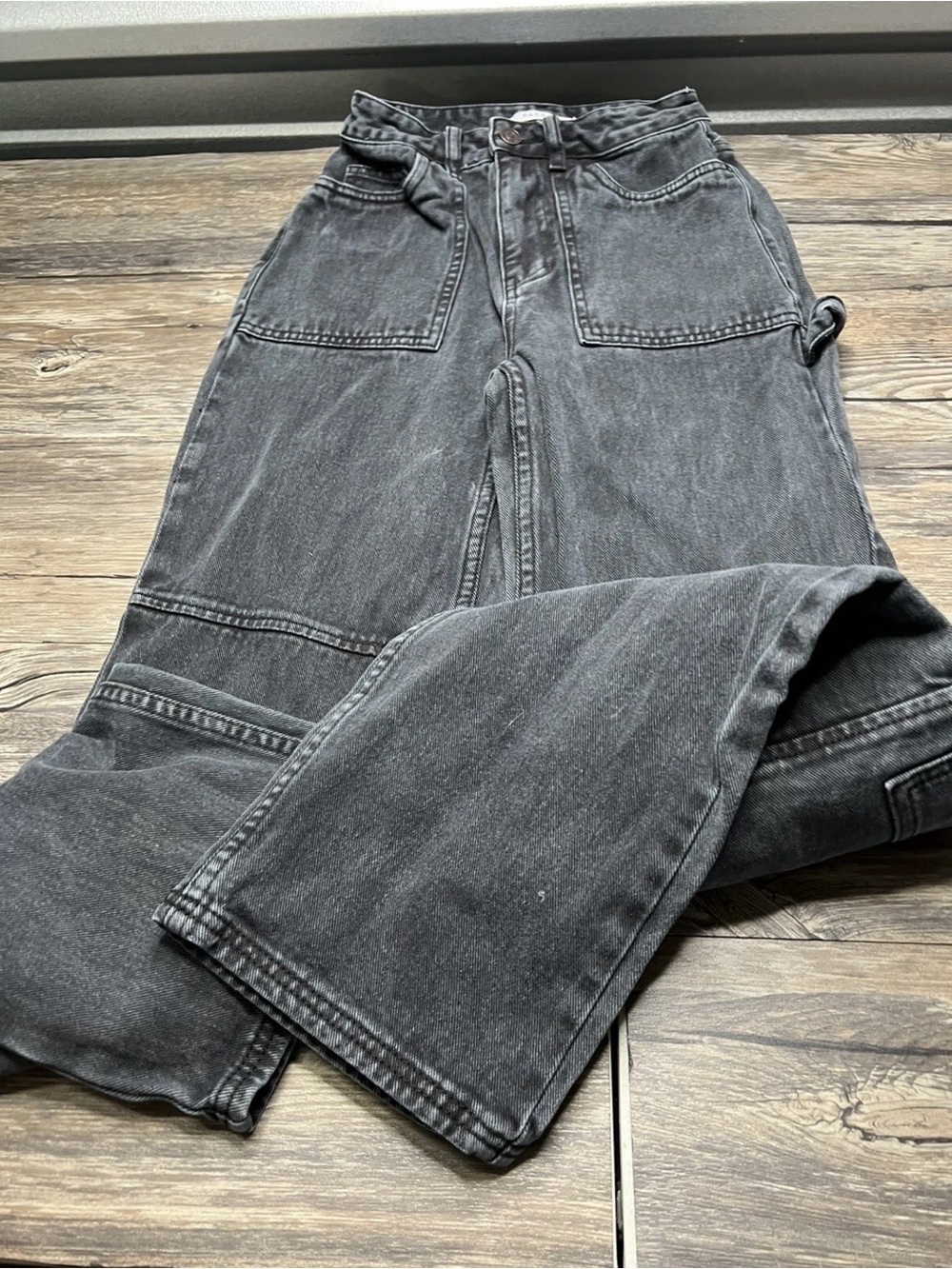 PacSun Women's Gray Straight Leg Carpenter Jeans